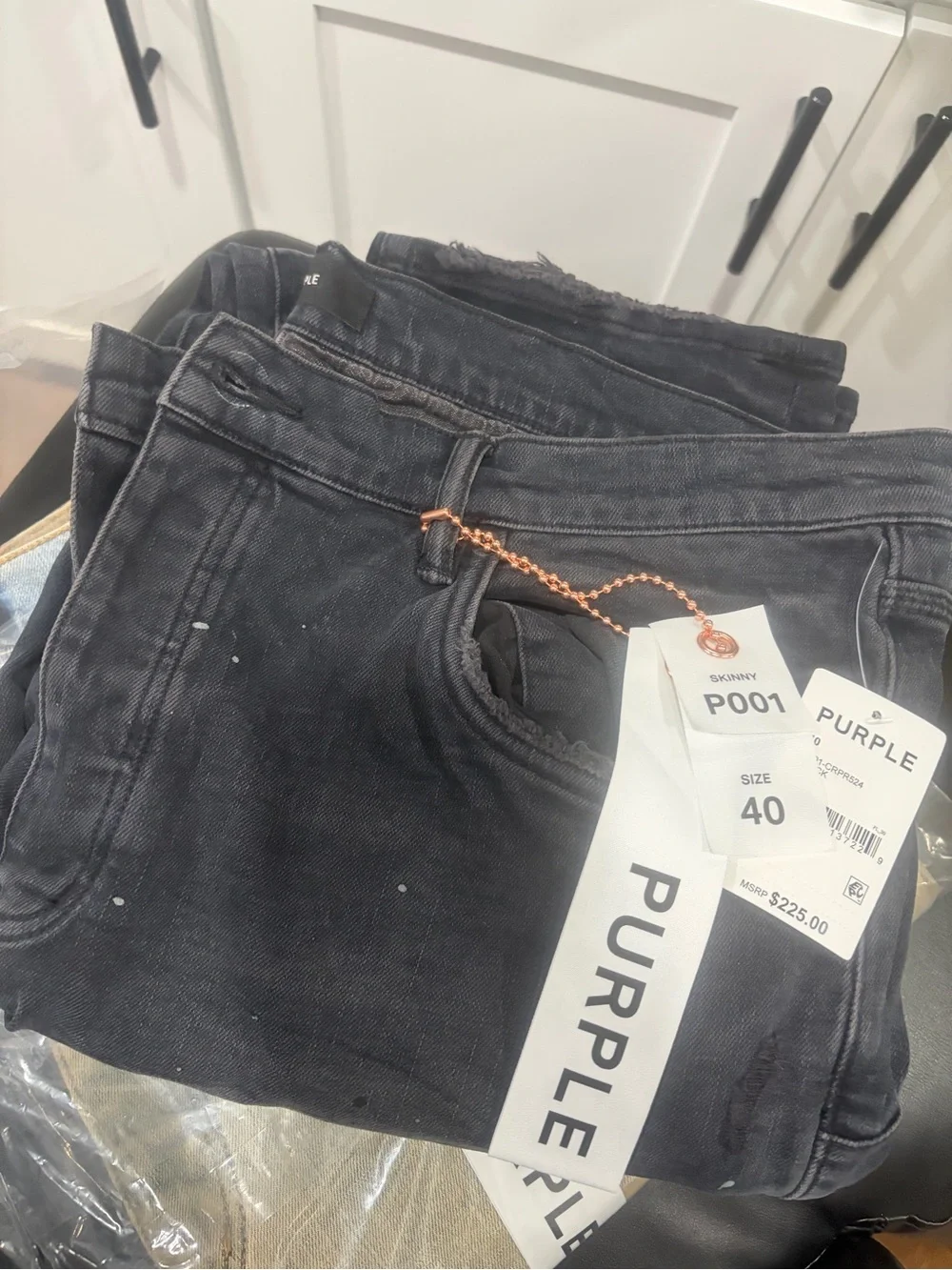 Purple Brand Skinny Jeans in Black - Size 40
